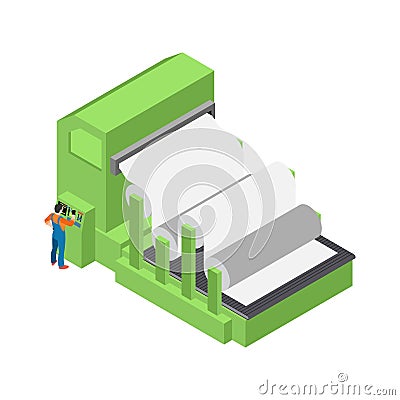 Paper Production Rolls Composition Vector Illustration