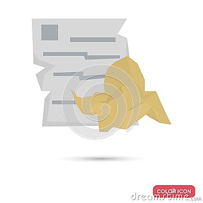 Paper products for garbage color flat icon Vector Illustration