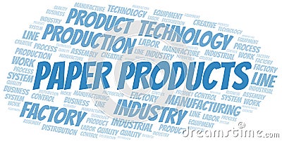 Paper Products word cloud create with text only. Stock Photo