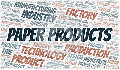 Paper Products word cloud create with text only. Stock Photo