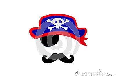 Paper props for holidays and parties. party for halloween, pirate party. Stock Photo