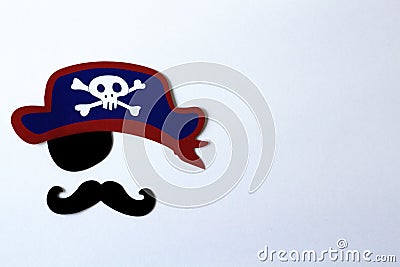 Paper props for holidays and parties. party for halloween, pirate party. Stock Photo