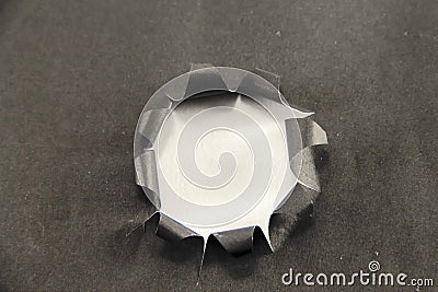 Paper that is punctured to create gaps There is space for copying ads or text. Stock Photo