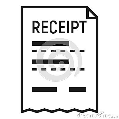 Paper receipt icon, simple style Vector Illustration