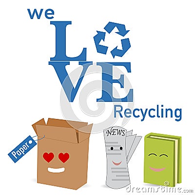 The paper recycle poster Vector Illustration