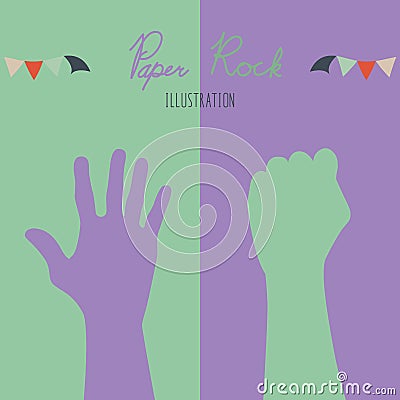 Paper-Rock Vector Illustration