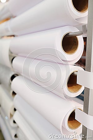 Paper roll in a printshop Stock Photo