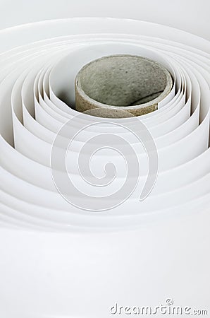 Paper roll swirl in a printshop Stock Photo