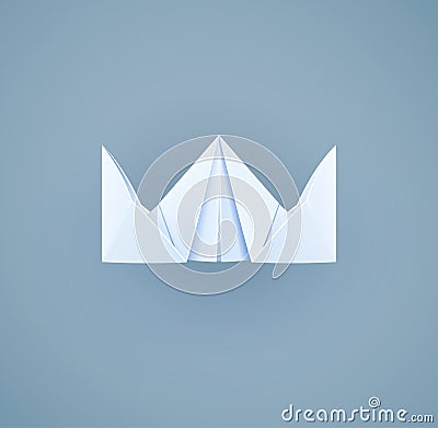 Paper royal crown. Handicraft toy Vector Illustration