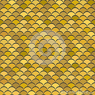 Paper scales seamless vector squama gold metal pattern Vector Illustration