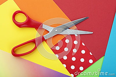 Paper and Scissors Stock Photo