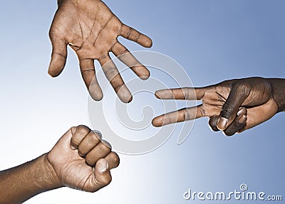 Paper, scissors, rock Stock Photo