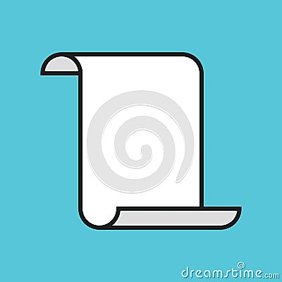 Paper scroll outline color icon, modern minimal flat design style, vector illustration Vector Illustration