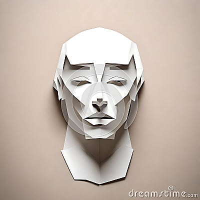 Paper sculpture of a man - ai generated image Stock Photo