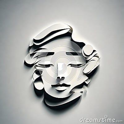 Paper sculpture of a woman - ai generated image Stock Photo