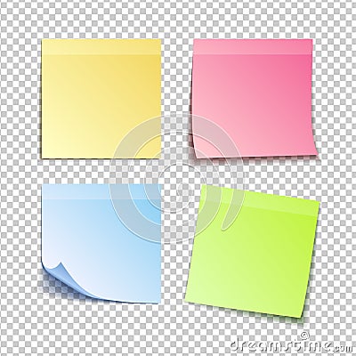 Isolated colorfull sticky notes, vector illustration Vector Illustration