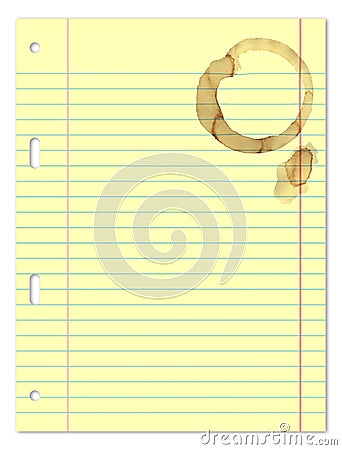 Paper Sheet With Coffee Stain Stock Photo