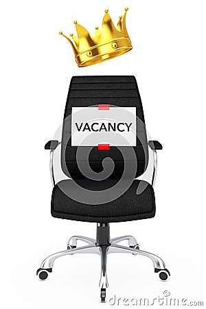 Paper Sheet with Vacancy Message over Black Leather Boss Office Stock Photo