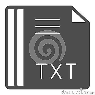 Paper sheets, text document, file txt solid icon, documents concept, file extension vector sign on white background Vector Illustration