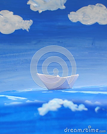 Paper ship Stock Photo