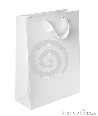 Paper shopping bag on white. Mock up for design Stock Photo