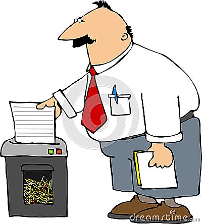 Paper shredder Cartoon Illustration