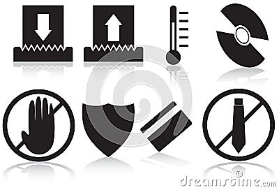 Paper Shredder Icons - Black and White Vector Illustration