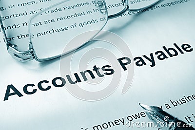 Paper with sign Accounts payable. Stock Photo