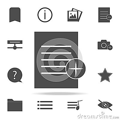 paper with the sign of addition icon. web icons universal set for web and mobile Stock Photo