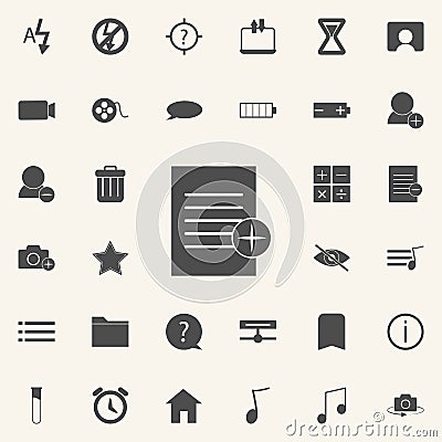 paper with the sign of addition icon. web icons universal set for web and mobile Stock Photo