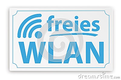 Paper Sign Free WiFi Vector Illustration