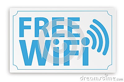 Paper Sign Free WiFi Vector Illustration