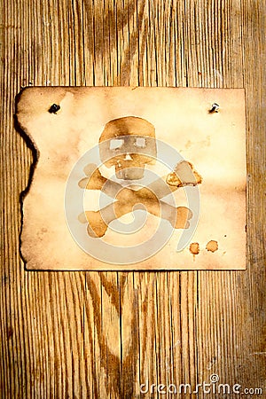 Paper with skull and crossbones Stock Photo