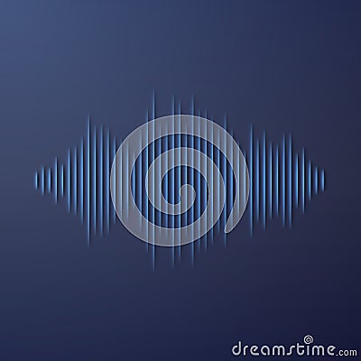 Paper sound waveform with shadow Vector Illustration