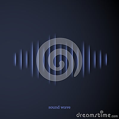 Paper sound waveform with shadow Vector Illustration