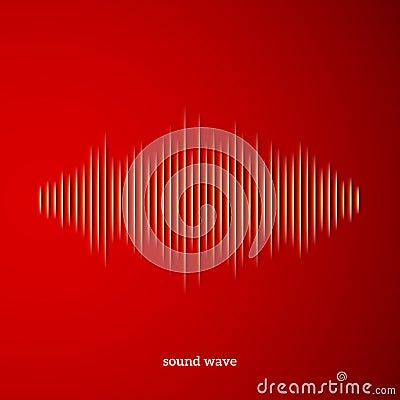 Paper sound waveform with shadow Vector Illustration