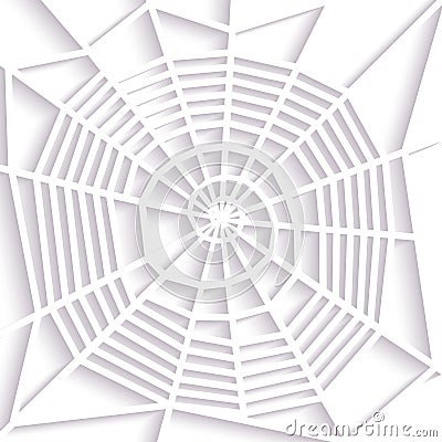 Paper spider web. Spiral orb type. Halloween decoration. Icon. Vector Illustration