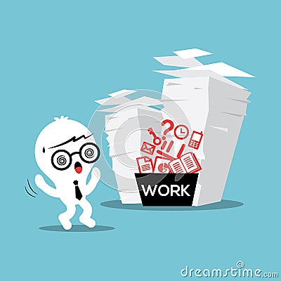 Paper Stack Work Load Vector Illustration