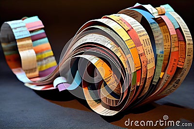 a paper streamer made of recycled materials, such as old newspaper and magazines Stock Photo
