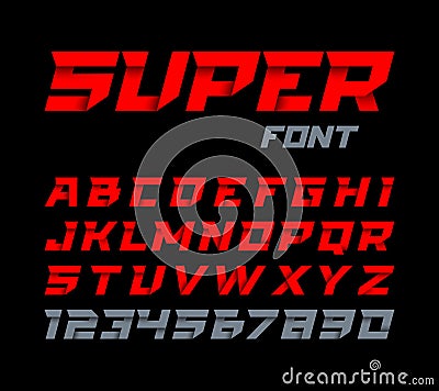 Paper style Super font Vector Illustration