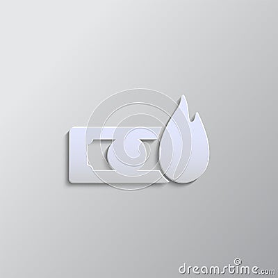 Paper style vector icon, dollar, money, fire paper style, icon Stock Photo