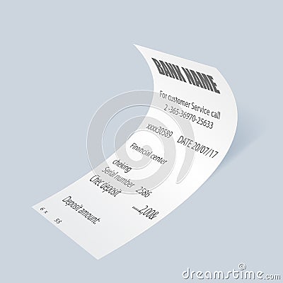 Paper supermarket bill vector element Vector Illustration