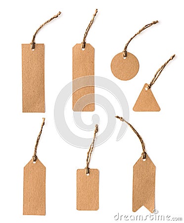 Paper Tags Isolated Stock Photo