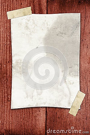 Paper Taped to a Wall Stock Photo