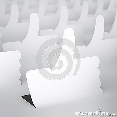 Paper thumbs up Stock Photo