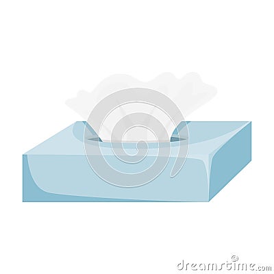 Paper tissues blue box. Vector Illustration