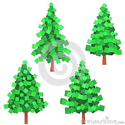 Paper trees Vector Illustration