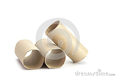 Paper tube of toilet paper Stock Photo