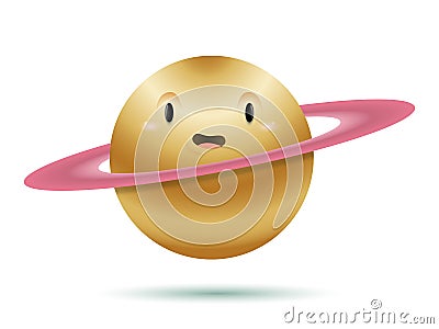 Cute funny saturn planet Stock Photo