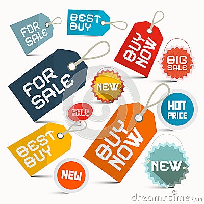 Paper Vector Business Labels Set Vector Illustration